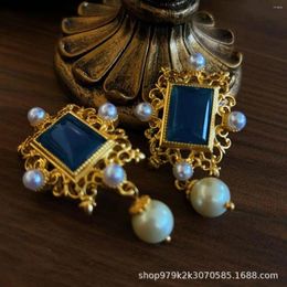 Backs Earrings Vintage Court Style Medieval Jewelry Classic Pearl Fringe Ear Clip