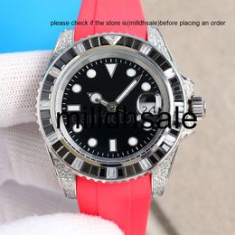 relojes reloj Roles Watch Mens Watches Rubber Strap Fully Automatic Mechanical Watch Sapphire Waterproof Design 40mm Montre De Luxe Multifunction Bezel