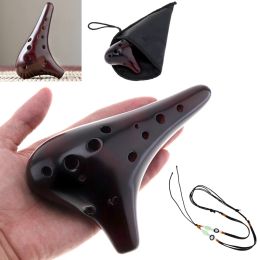 Instrument 12 Hole Alto Tone C Key Ocarina Flute Ceramic Legend of Ocarina Professional Musical Instrument Smoked Fluta Ocarina