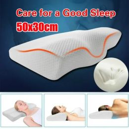 Pillow Slow Rebound Memory Foam Pillow for Neck Pain Cervical Contour Pillow Anti Snore Side Sleepers Pillows with Washable Pillow Case