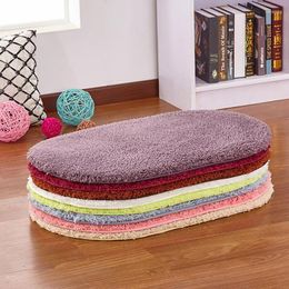 Carpets 1pc Thick Carpet Shower Bedroom Pad Non-slip Bathroom Mat Memory Foam Bath Rug Ellipse Water Absorption Toilet Floor Doorway