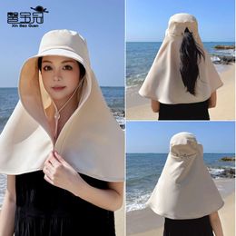 New Shawl Neck Protection Integrated Sunshade Hat for Children's Summer Outdoor Cycling, Covering Face and Sun Protection, Fisherman Hat 8517