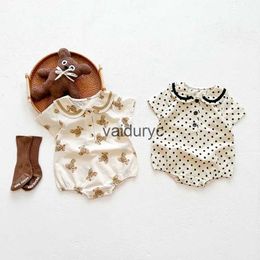 Rompers Summer Baby Bodysuits Toddler Girls One Piece Boys Clothes Dot Outerwear H240429