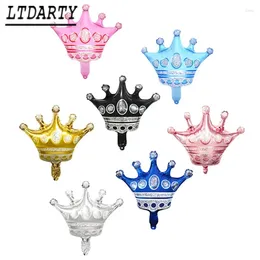 Party Decoration 50pcs Mini Crown Foil Balloons Gold Silver Rose Blue Pink Boys Girls Birthday Decorations Festival