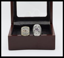 HIGH QUALITY 2PCS 2000 2012 Baltimore Maryland FOOTBALL CHAMPIONSHIP RING SET SEC RING SPORTS Jewellery FANS SET RING US SIZE 11#2997390