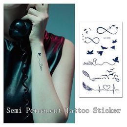 Tattoo Transfer bird Cute Long Time Semi Permanent Tattoo Sticker Temporary Waterproof Arm Body Art Fake Tattoos Man Women Makeup Products 240427