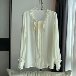Women's Blouses Autumn And Winter Products! Vintage French Elegant Silk White Shirt Classic Style Advanced Yet Stylish
