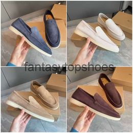Loro Piano LP Loafers Flat Mens shoes Low Casual Shoes Suede Cow Leather Oxfords Moccasins Rubber Sole Mens Casual Shoes 3DO3