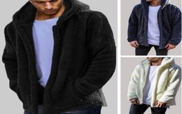 Mens Warm Winter Teddy Bear Pocket Hooded Fluffy Coat Fleece Fur Jackets Outerwear Hoodies2468139