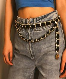 Female Vintage Alloy Metal Chain Belt Women Fashion Tassel Flannel Gold Belt Ladies Exaggerated velvet Waist Chain Belts261F7635849