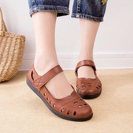 Casual Shoes Soft Women Loafers Lace Up Flats Black Footwear Spring And Autumn Office Leather Female Walking