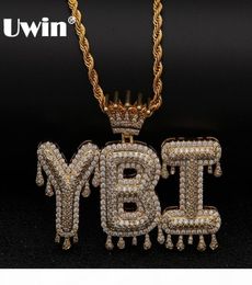 Uwin Crown Initial Letter Pendant Necklace Customzie Bubble Initial Letters Gold Silver Rose Gold Colour Words Name Oem Link J190719007993