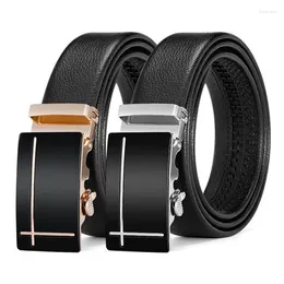 Belts Men's Belt Metal Automatic Buckle Business Black PU High Quality For Men Designer