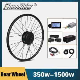 Part ChamRider Motor Wheel Electric Bike Conversion Kit Geared Hub Controller LCD3 Display Motor 48V 36V MXUS 350W 500W 1000W 1500W