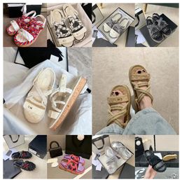 Sandals 2024 New Sandals Woman Shoes channel chanells chanelsandals Braided Rope with Traditional Casual Style Simple Creativity Fashion black Sandals Summer