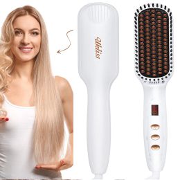 Irons Hair Straightener Brush Men Quick Beard Straightener Brush Heating Straightening Comb Beard Smoothing Comb Hair Styling Tools