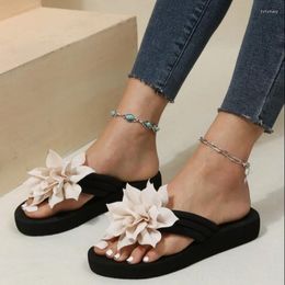 Slippers Women Fashion Summer Non Slip Flower Flip Flops Outdoor Beach Shoes Flat Sandals Flip-flops Flowers