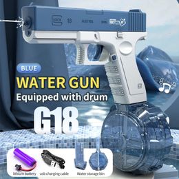 Glock Electric Water Gun For Kids Summer Outdoor Beach Water Festival Toy Gifts Full-Automatic Shooting Water Gun Boy Toys G18 240420