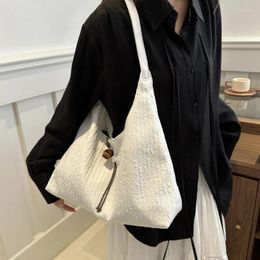 Totes 2024 Korean Bubble Shoulder Bag Fashionable Texture Casual Trend Tote Minimalist Unique Design Underarm