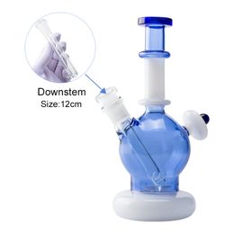 Paladin886 GB079 Colorful Glass Water Bong Dab Rig Smoking Pipe About 21.5cm Height Bubbler Bongs 14mm Male Dome Bowl Down Stem Dropdown Quartz Banger Nail