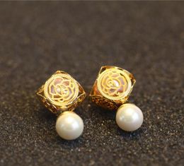 European retro hollow rose pearl doublesided earrings jewelry female fashion sexy highend earrings casual wild earrings gift jew4990332