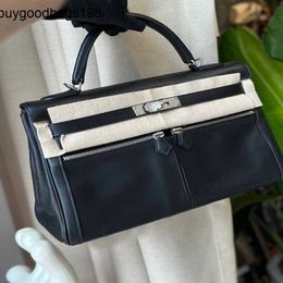 Tote Bag Lakis Bags Handmade Wax Line Wide Shoulder Strap 2024 New Double Zipper Platinum Swift One Commuter for Women