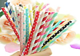 Colourful Drinking Paper Straws Disposable Fast Degradable Multi Colour Ecofriendly Juice Straws for Summer Wedding Party5235452