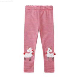 Trousers Jumping Meters 2-7T New Girls Leggings Embroidered Stripe Childrens Clothing Tight Baby Pencil PantsL2404