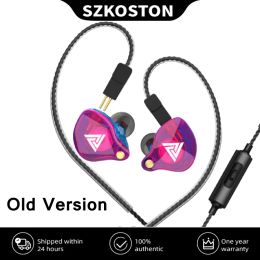 Headphones Original Old Version QKZ VK4 Earphone HiFi Bass Detachable Wired Headphones with Mic Noise Reduction Headset Monitor Music Sport