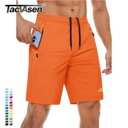 TACVASEN Quick Dry Athletic Shorts with Zipper Pockets Mens Summer Running Gym Training Workout Fitness Hiking 240412