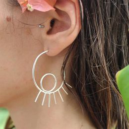 Stud Earrings Exaggerated Big Hollow EyeShape Hoop Bohemian Statement Punk Dangle For Women Vintage Alloy Jewelry Party Gift