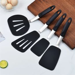 Utensils Stainless steel cooking hightemperature resistant silicone flexible spatula for frying fish and pancake