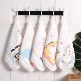 Product Happyflute 100% Cotton Square Face Towel 5piece/set Muslin Baby Stuff for Newborns Gauze Baby Wipes Wash Cloths