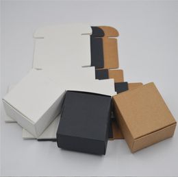 Foldable Small Kraft Paper Box Brown Cardboard Handmade Soap White Craft Gift Black Packaging Jewelry Mini Crafts Boxes Packing Pa4964683