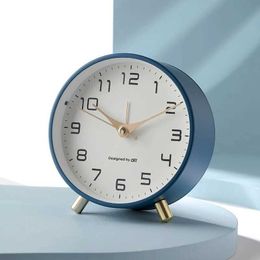 Desk Table Clocks 1PC Battery Powered Alarm Clock With Night Light Mute Desktop Table Clock Alarm Switch 12 Hours Metal Clock--Without AA Battery