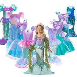 Little Girl Dress Halloween Fancy Princess Costume Children Disguise Mermaid Birthday Party Frocks Clothes Summer Kids Dress Up 240417