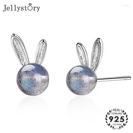 Stud Earrings Jellystory Fashion Silver 925 With Round Shape Moonstone Fine Jewellery For Women Wedding Party Wholesale
