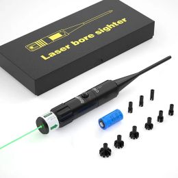 Optics Tactical Green Laser Boresighter Bore Sight Kit for .22 to .50 Calibre Pistols Rifles Universal Bore Sighter with Button Switch