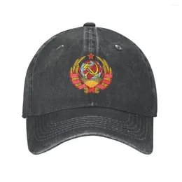 Ball Caps Vintage Water Washing CCCP Soviet State Crest Baseball Cap Homme Spring Autumn Snapback Sun Hats Russia Army Military