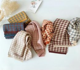 Fashion Kids Designer Plaid Scarf Children Colour Matching Cheque Knitted Scarf Baby Boys Girls Winter Tide Warm Wool Ring Scarf S839455821