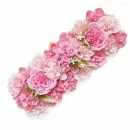 Decorative Flowers Wedding Road Cited Silk Rose Peony Hydrangea DIY Arched Door Flower Row Window T Station Decoration