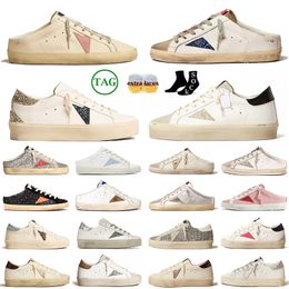 2024 Top Designer Star Sneakers Dress Shoes Luxury Women Mens Platform Superstars Dirty Slippers White Pink Gold nappa leather Suede stars mens trainers loafers