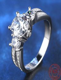 Classic Luxury 15ct CZ Diamant Wedding Engagement Rings for Women Real 925 Solid Silver Fine Jewellery Brand Bridal Ring XR0361710378