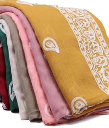 Scarves Embroider Cotton Hijab Scarf Floral Shawls Muslim Headscarf Wraps Turbans 10pcslot 10 ColorScarves6006971