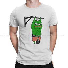 Men's T-Shirts Pepe Frog Animal Newest TShirt for Men Rare Swole Pull up Round Neck Polyester T Shirt Distinctive Birthday Gifts Tops T240425