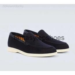 Loro Piano Lp Ayakkabı Loafers Erkekler Günlük Düz Düşük Üst Süet İnek Deri Oxfords Moccasins Yaz Yürüyüş Konforu Loafer Slip Çift Kauçuk taban EU38-45