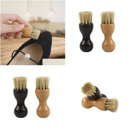 Cleaning Brushes Gourd Shape Shoe Clean Hair Brush Oiled Polishing Ash Removal Beech Furniture Sundries Ground Cleans Drop Delivery Ho Ot8Li