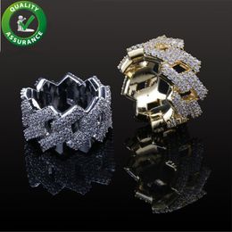 Hip hop jewelry engagement rings wedding sets luxury designer diamond love ring iced out gold ring pandora style charms mens acces361C