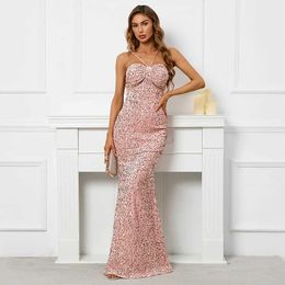 Landebahnkleider Yidingz Rückenless Paillettenkleid sexy Bar Lange Party Abendkleider Luxus Samt Strecke von Schulter Cocktail Prom Kleid Y240426