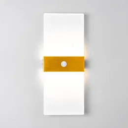 Wall Lamps Led Infrared Human Body Induction Lamp Acrylic Motion Sensing Living Room Aisle Simple Bedside Bedroom Decoration